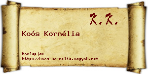 Koós Kornélia névjegykártya